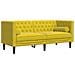 Divano Chesterfield Con Rinforzi 2 Posti Giallo In Velluto - Foto miniatura 2
