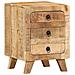 Comodino 37x32x50 Cm In Legno Massello Di Mango Grezzo - Foto miniatura 1