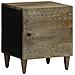 Comodino Grigio Chiaro 40x33x46 Cm In Legno Massello Di Mango - Foto miniatura 1
