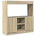 Credenza Rovere Sonoma 92x33x100 Cm In Legno Multistrato - Foto miniatura 2