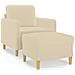 Poltrona Con Poggiapiedi Crema 60 Cm In Tessuto - Foto miniatura 2