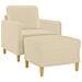 Poltrona Con Poggiapiedi Crema 60 Cm In Tessuto - Foto miniatura 3