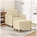 Poltrona Con Poggiapiedi Crema 60 Cm In Tessuto - Foto miniatura 1