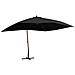 Lusso Casadino -  Ombrellone A Sbalzo Con Palo In Legno 400x300 Cm Nero - Foto miniatura 2