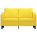 Divano A 2 Posti Giallo Chiaro 140 Cm In Tessuto - Foto miniatura 2