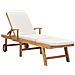 Lusso Casadino -  Lettino Prendisole Con Cuscino In Massello Di Teak Crema - Foto miniatura 2