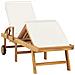 Lusso Casadino -  Lettino Prendisole Con Cuscino In Massello Di Teak Crema - Foto miniatura 1
