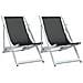 Sedie Da Spiaggia Pieghevoli 2 Pz Nere In Alluminio E Textilene - Foto miniatura 1