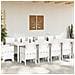 Set da pranzo da giardino  15 pezzi bianco polyrattan, Tavolo da giardino  bianco 200x100x73 cm polyrattan, Tavolo da giardino  bianco 150x100x73 cm polyrattan, Sedie da giardino  2 pezzi bianche polyrattan, Sedie da giardino  4 pezzi bianche polyrattan - Foto miniatura 3