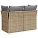 Divano da Giardino con Cuscini a 2 Posti Beige in Polyrattan - Foto miniatura 6