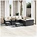 Set Divano da Giardino da 13 Pezzi con Cuscini Nero Polirattan Acacia,  Divano da Giardino per 2 Persone con Cuscini Nero Polirattan,  Set di 3 Pezzi per Pranzo in Giardino con Cuscini Nero Polirattan Acacia - Foto miniatura 2