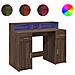 Scrivania con Luci LED Marrone Rovere 120x55x91 cm Multistrato - Foto miniatura 1