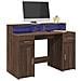 Scrivania con Luci LED Marrone Rovere 120x55x91 cm Multistrato - Foto miniatura 2