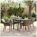 Set pranzo giardino 5 pezzi grigio in rattan sintetico - Foto miniatura 2