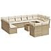 Set Divano da Giardino 13 pz con Cuscini Beige in Polyrattan - Foto miniatura 1