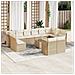 Set Divano da Giardino 13 pz con Cuscini Beige in Polyrattan - Foto miniatura 2