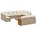 Set Divani da Giardino 14pz con Cuscini in Polyrattan Beige - Foto miniatura 1