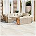 Set Divani da Giardino 14pz con Cuscini in Polyrattan Beige - Foto miniatura 2