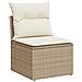 Set Divani da Giardino 14pz con Cuscini in Polyrattan Beige - Foto miniatura 3