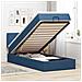 Pouf Letto con Materasso e LED Blu 90x200 cm in Tessuto - Foto miniatura 2