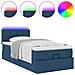 Pouf Letto con Materasso e LED Blu 90x200 cm in Tessuto - Foto miniatura 5