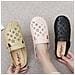 Scarpe Da Donna Basse Antiscivolo Compatibili Con Stile Casual, Chiusura A Punta, Scarpe Forate In Pvc Color Avorio Per Uso Esterno E Interno  S - Foto miniatura 3