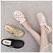 Scarpe Da Donna Basse Antiscivolo Compatibili Con Stile Casual, Chiusura A Punta, Scarpe Forate In Pvc Color Avorio Per Uso Esterno E Interno  S - Foto miniatura 5