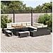 Set Divano da Giardino 13 pcs Nero e Crema 100 x 100 x 71 cm - Foto miniatura 3