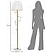 Lampada Da Terra Glam Con Appendiabiti In Metallo Oro E Tessuto Ø41x173 Cm - Foto miniatura 6