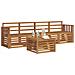Set divani 5 pcs Naturale Legno di Acacia Massello - Foto miniatura 3