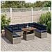 Set Divano da Giardino con cuscino 10 pcs Grigio e Blu Navy - Foto miniatura 3