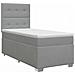 Letto box spring con materasso Grigio Chiaro Singolo Tessuto - Foto miniatura 1