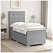 Letto box spring con materasso Grigio Chiaro Singolo Tessuto - Foto miniatura 2