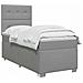 Letto box spring con materasso Grigio Chiaro Singolo Tessuto - Foto miniatura 3