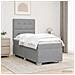 Letto box spring con materasso Grigio Chiaro Singolo Tessuto - Foto miniatura 4