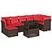 Set Divani da Giardino 8 pz con Cuscini Marrone in Polyrattan - Foto miniatura 1