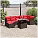Set Divani da Giardino 8 pz con Cuscini Marrone in Polyrattan - Foto miniatura 2