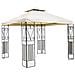 Gazebo 3 X 3 In Metallo Con Pareti Decorate Ferro Nero Con Telo Beige Per Esterno E Giardino - Foto miniatura 1