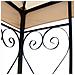 Gazebo 3 X 3 In Metallo Con Pareti Decorate Ferro Nero Con Telo Beige Per Esterno E Giardino - Foto miniatura 4