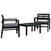 Set Salotto Da Giardino 3 Pz In Plastica Antracite - Foto miniatura 1