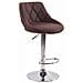 Sgabello Design LAZIO in Tessuto - Sedia Cucina Girevole e Regolabile (83-104 cm) con Poggiapiedi I Sgabello Bar Imbottito Marrone - Foto miniatura 1
