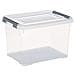 Scatola Portaoggetti Con Coperchio ""più Handy"" Trasparente / Argento, 20 Litri - Foto miniatura 1