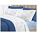 Completo Lenzuola Letto 100% Cotone Made Italy 3027 Disegno Goccia Matrimoniale Azzurro - Foto miniatura 1
