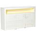 Credenza Moderna 3 Ante con Luci LED Colorate e Telecomando in Legno, 155x40x92cm - Bianco - Foto miniatura 1