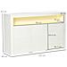 Credenza Moderna 3 Ante con Luci LED Colorate e Telecomando in Legno, 155x40x92cm - Bianco - Foto miniatura 5