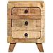 Comodini 2pz 37x32x50 Cm In Legno Massello Di Mango Grezzo - Foto miniatura 2