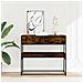 Tavolino Consolle Rovere Fumo 90x35x80 Cm In Legno Multistrato - Foto miniatura 3