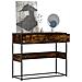 Tavolino Consolle Rovere Fumo 90x35x80 Cm In Legno Multistrato - Foto miniatura 1