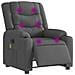 Poltrona Reclinabile Massaggio Elettrica Grigio Scuro Tessuto - Foto miniatura 3