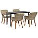 Set pranzo giardino 5 pezzi in rattan polietilene beige - Foto miniatura 1
